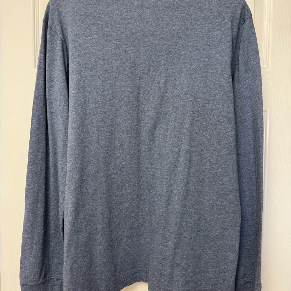 J. Crew Broken In Long Sleeve Henley Heathered Blue Men's Shirt Size XL